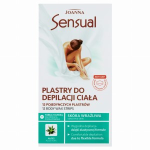 Plastry z woskiem do depilacji do ciała Joanna aloes 12 szt.